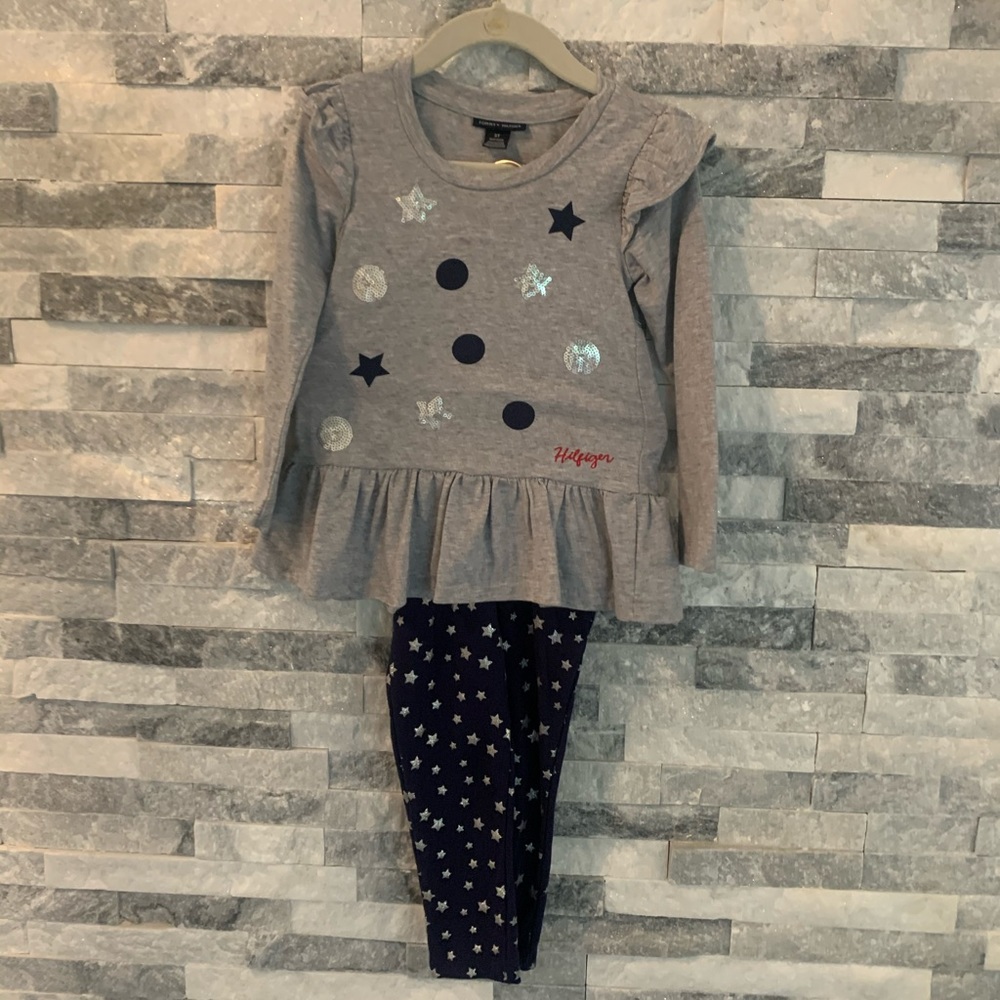 SET- Tommy Hilfiger-Girls Top & Leggings- LIKE NEW